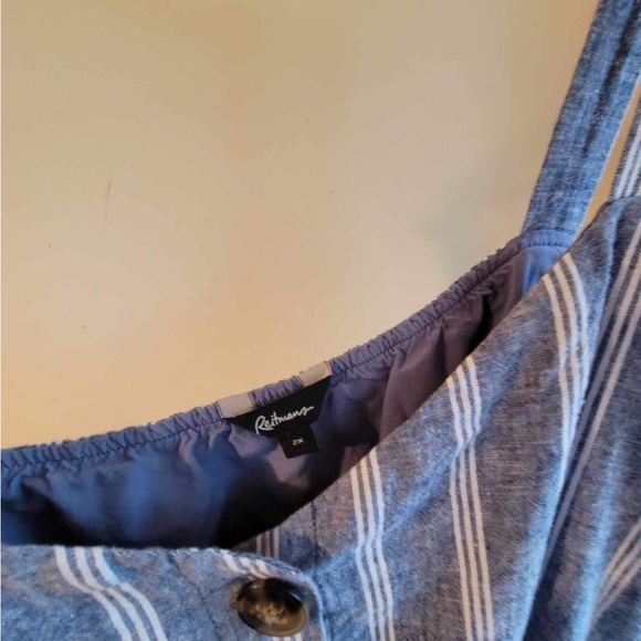 Blue and white striped summer romper NWOT - Picture 3 of 5